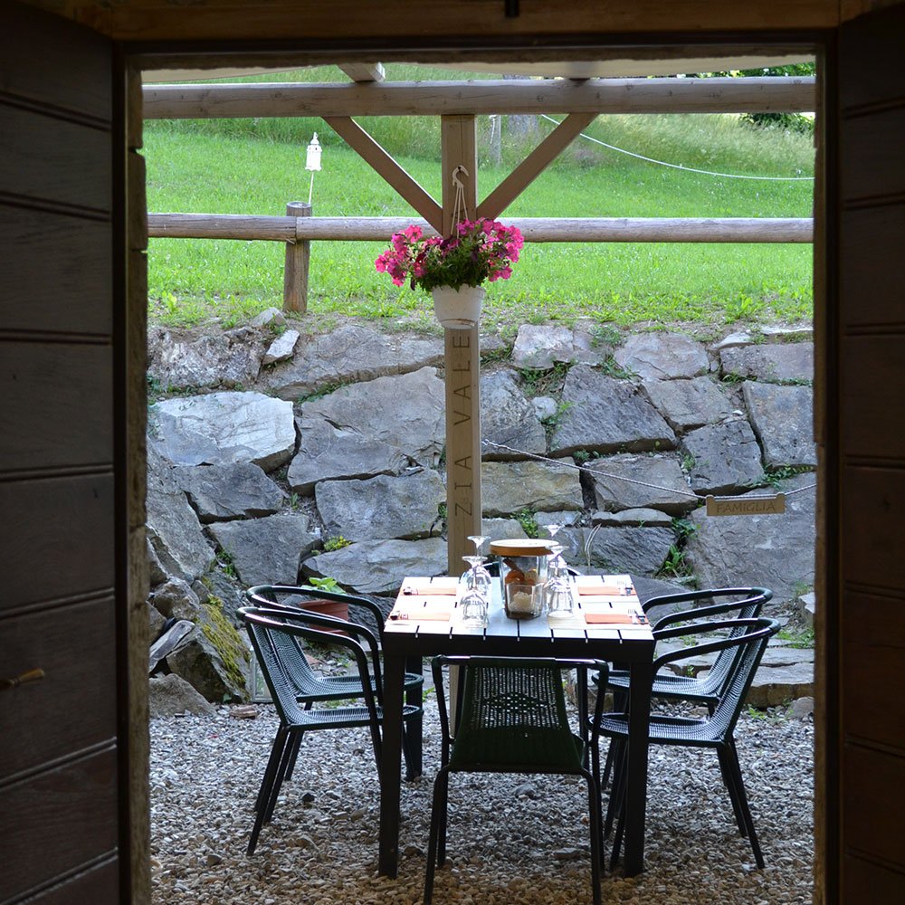 La vista dall’interno verso il pergolato
